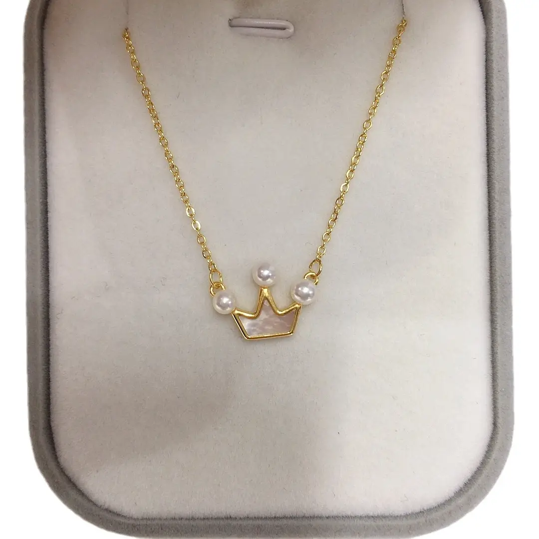 Natural Freshwater Pearl Pendant with Multi-Bead Crown Necklace - Image 6