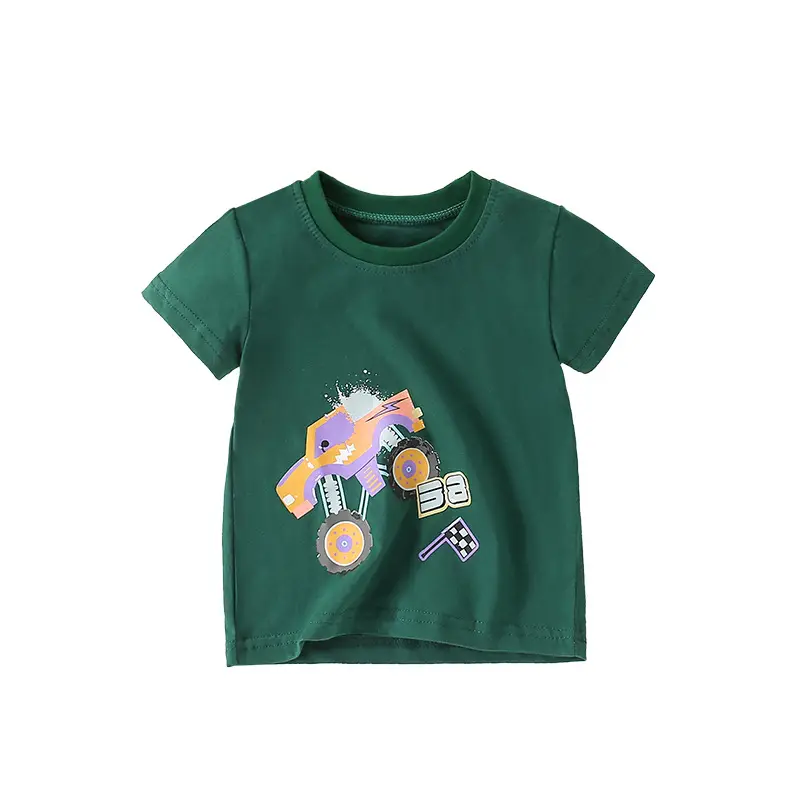 25 New Boys' Monster Car T-Shirts Green Short Sleeve - Image 5