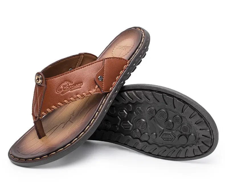 Cross-border men's leather flip-flops summer sandals — feature 39