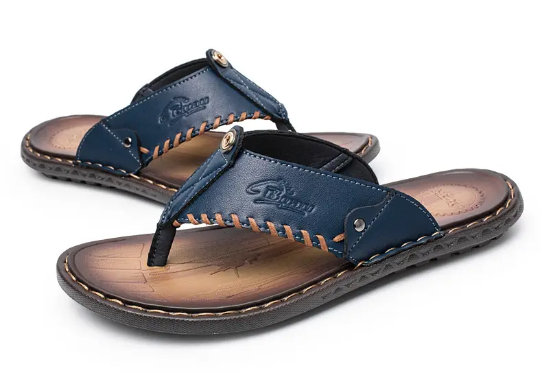Cross-border men's leather flip-flops summer sandals — feature 41