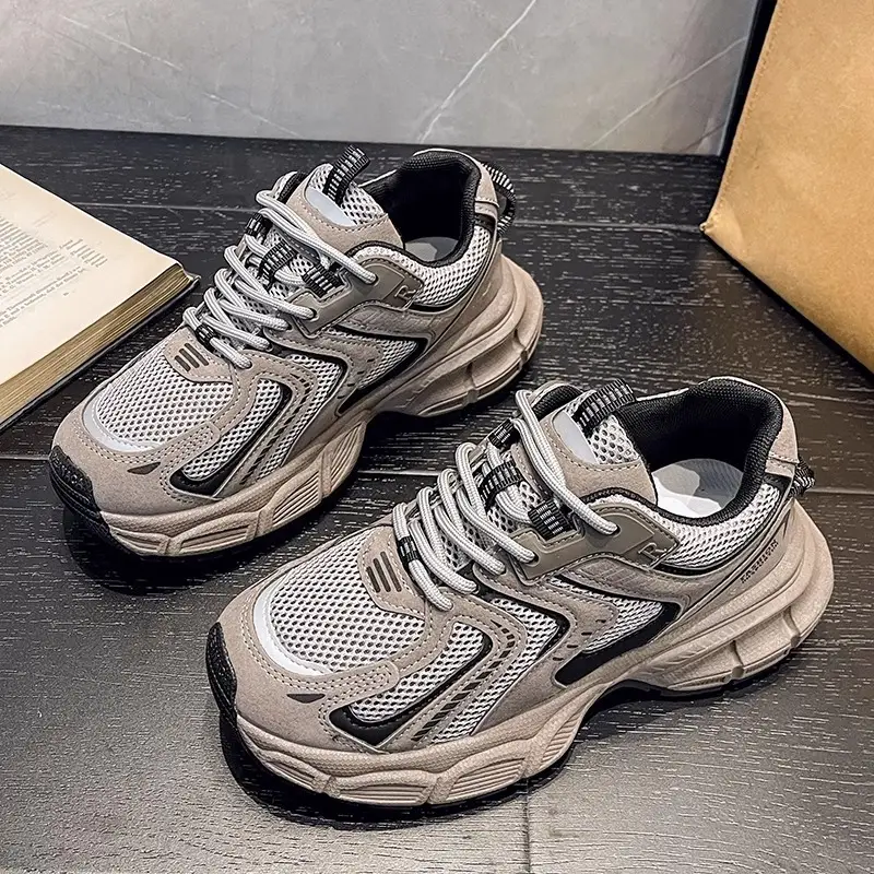 Women Grey Thick Casual Sneakers 2025 - Image 5