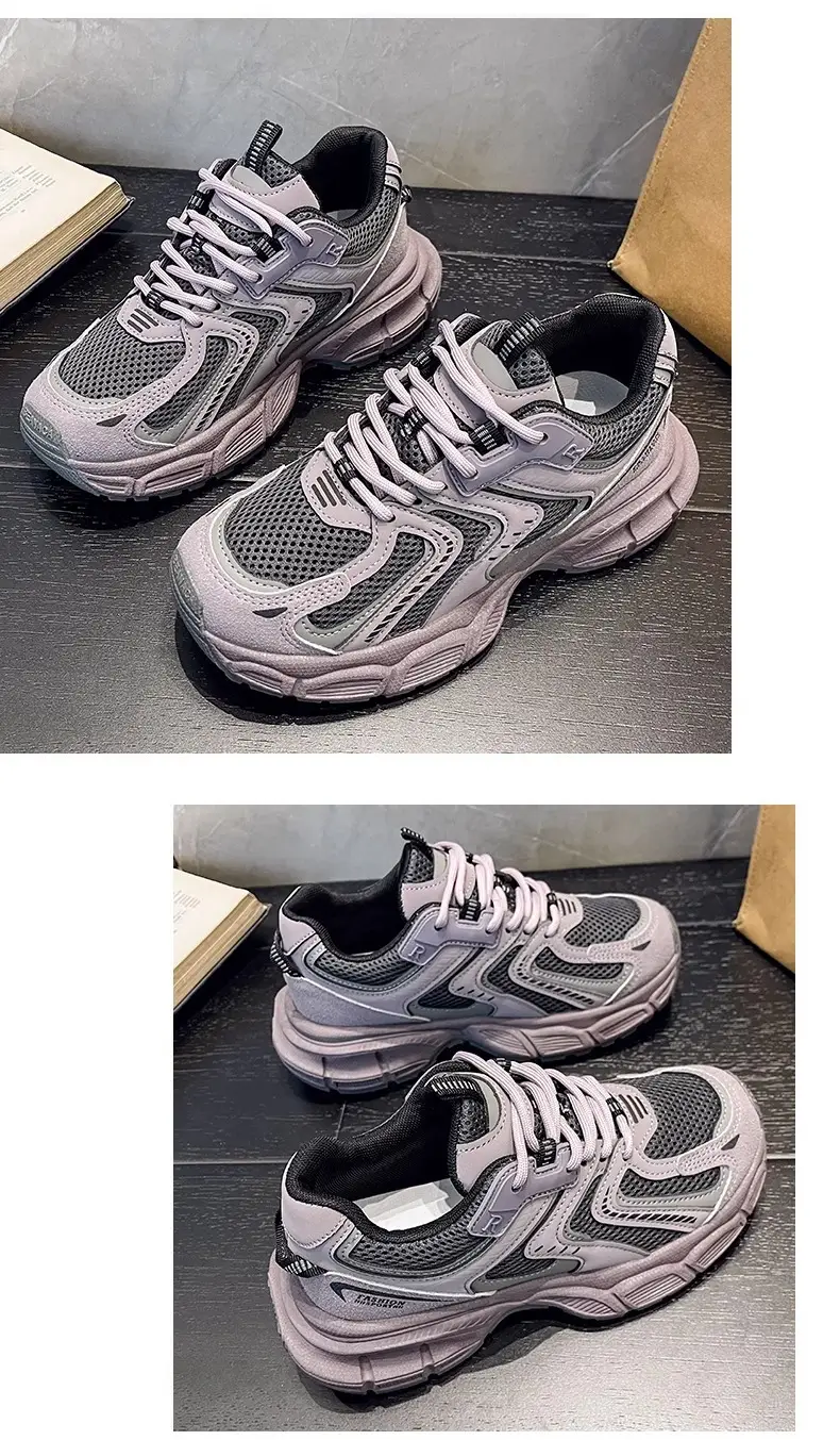 Women Grey Thick Casual Sneakers 2025 โ feature 13