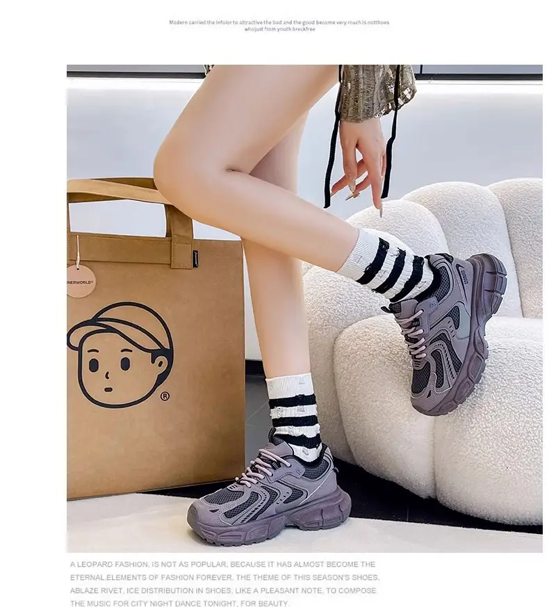 Women Grey Thick Casual Sneakers 2025 โ feature 8