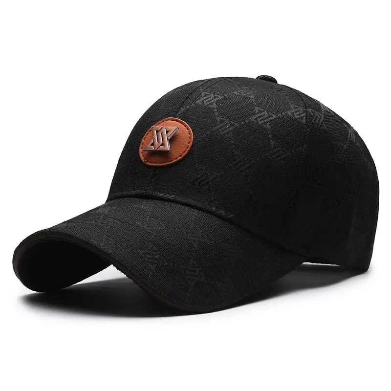 Black Printed Baseball Cap for Men Women Outdoor Sunscreen Cap