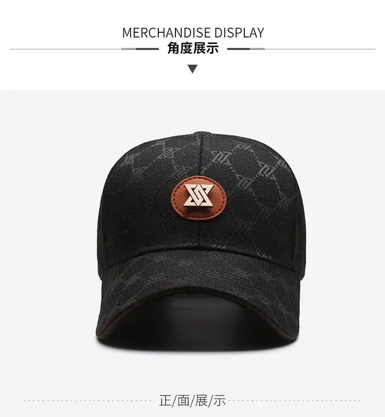 Black Printed Baseball Cap for Men Women Outdoor Sunscreen Cap — feature 8