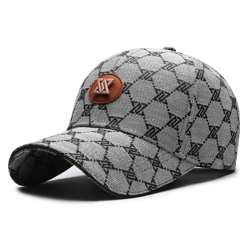 Black Printed Baseball Cap for Men Women Outdoor Sunscreen Cap