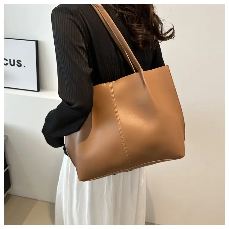 Vintage Black Leather Shoulder Bag 2024 Spring New — feature 15