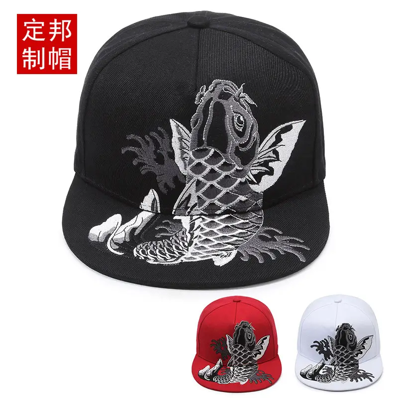 Black Embroidered Baseball Cap for Men Women Adjustable Hip Hop