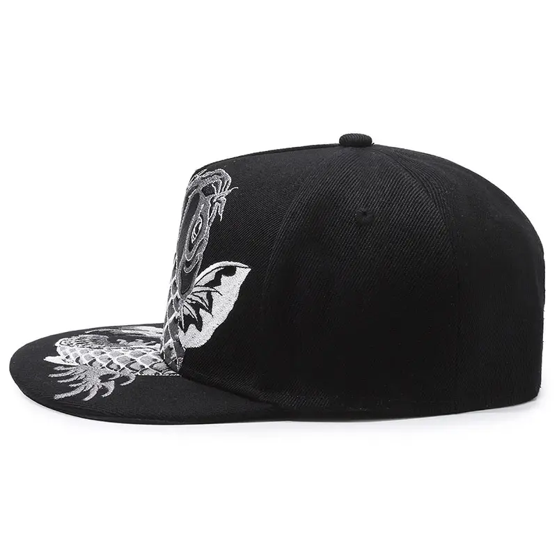 Black Embroidered Baseball Cap for Men Women Adjustable Hip Hop