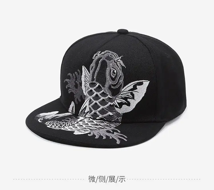 Black Embroidered Baseball Cap for Men Women Adjustable Hip Hop — feature 10