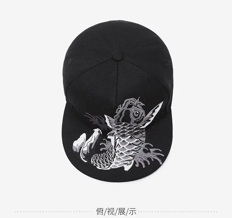Black Embroidered Baseball Cap for Men Women Adjustable Hip Hop — feature 13