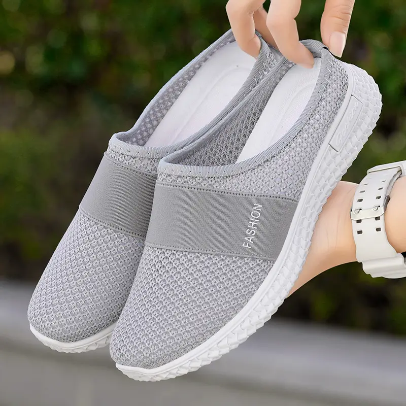 Old Beijing Cloth Shoes Female Middle-aged and Elderly Mother Baotou Half Slippers Indoor Home Shoes Elderly Non-slip Slippers Outer Wear - Image 4