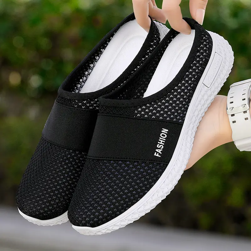 Old Beijing Cloth Shoes Female Middle-aged and Elderly Mother Baotou Half Slippers Indoor Home Shoes Elderly Non-slip Slippers Outer Wear - Image 5