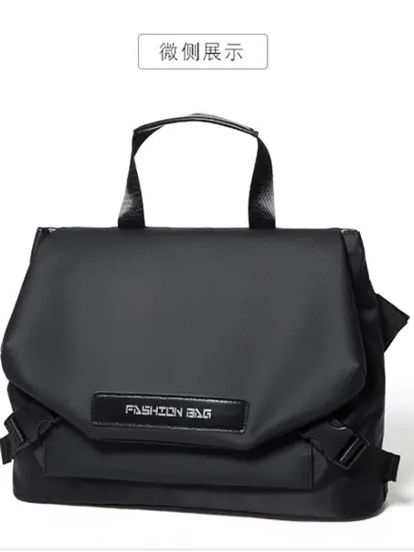 Men's Grey Nylon Shoulder Bag Waterproof Crossbody