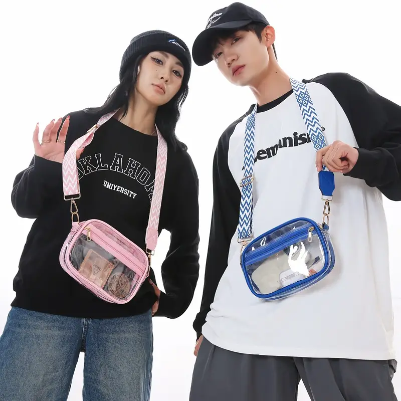 Pink Transparent Crossbody Bag for Women