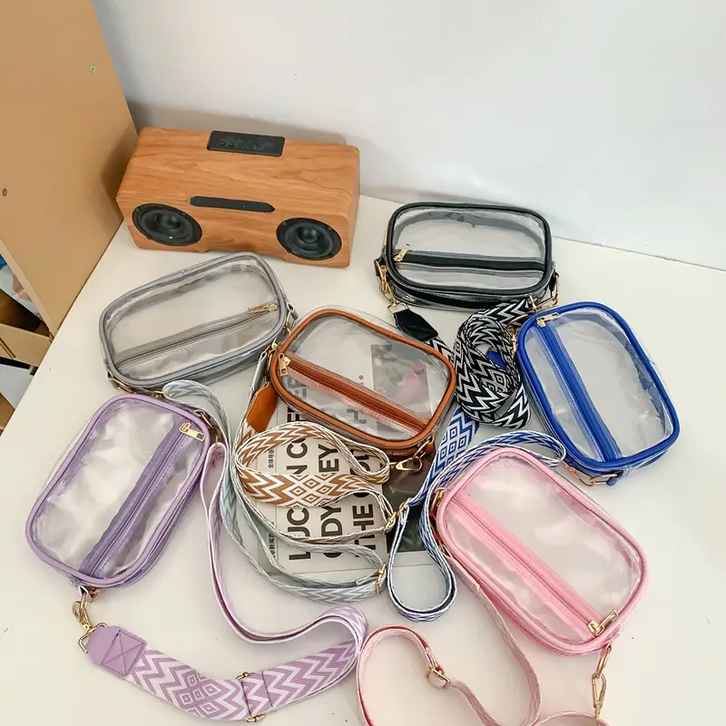 Pink Transparent Crossbody Bag for Women