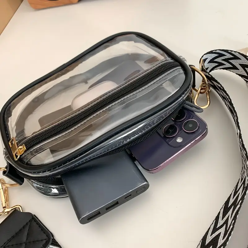 Pink Transparent Crossbody Bag for Women