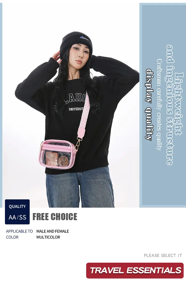 Pink Transparent Crossbody Bag for Women — feature 6