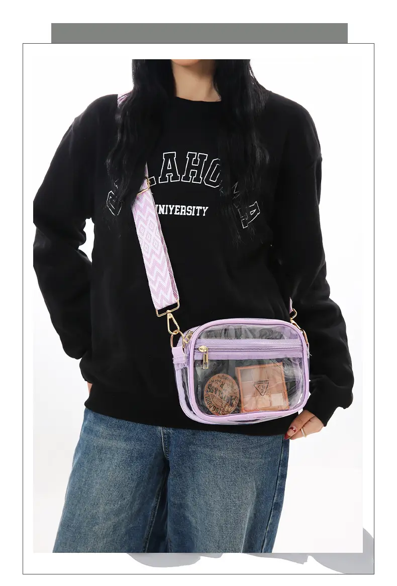 Pink Transparent Crossbody Bag for Women — feature 9