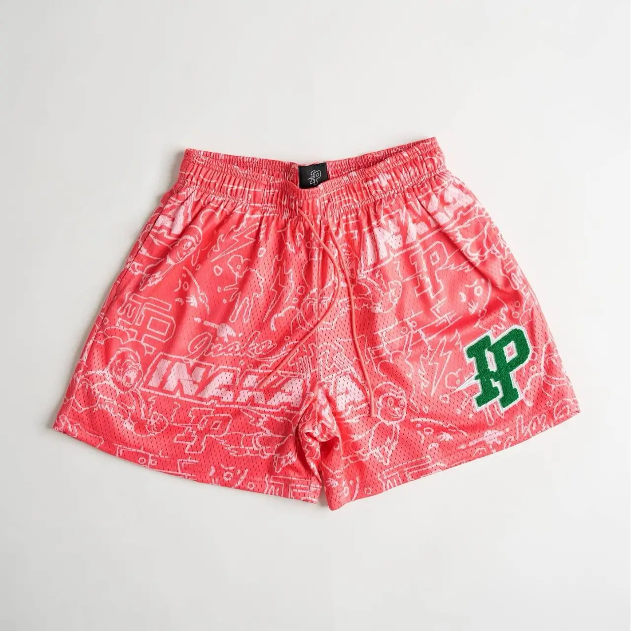 American Trendy Casual Shorts Orange Print Men's