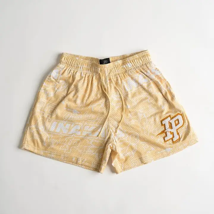 American Trendy Casual Shorts Orange Print Men's