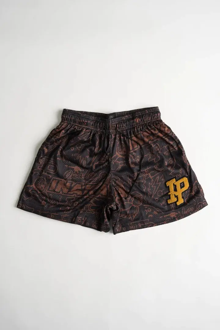 American Trendy Casual Shorts Orange Print Men's — feature 11