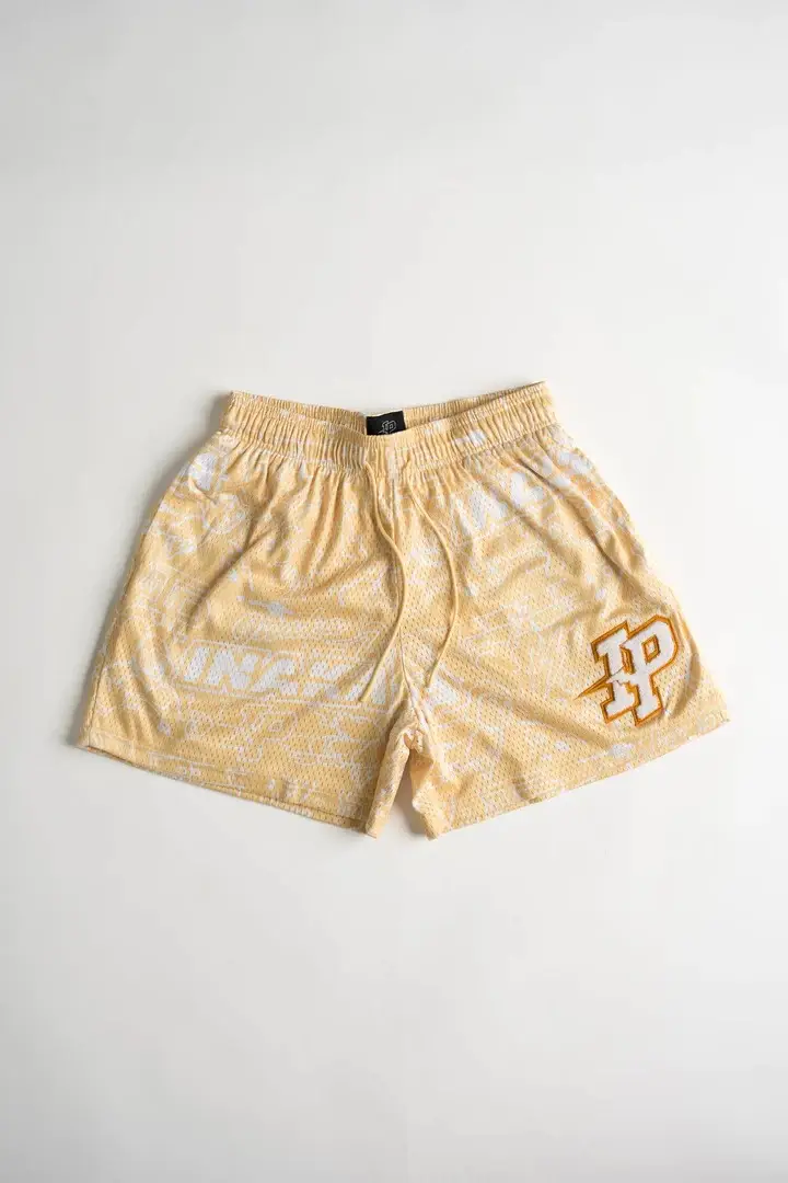 American Trendy Casual Shorts Orange Print Men's — feature 19