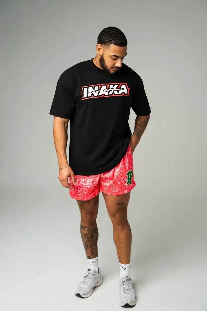 American Trendy Casual Shorts Orange Print Men's — feature 5