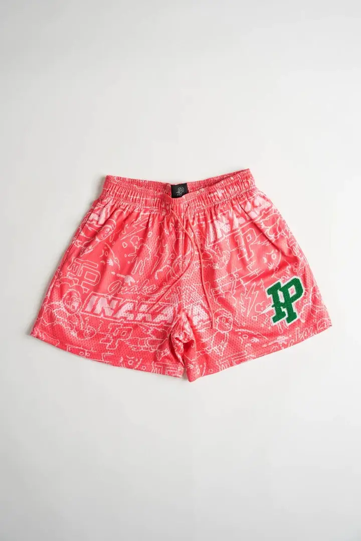 American Trendy Casual Shorts Orange Print Men's — feature 7