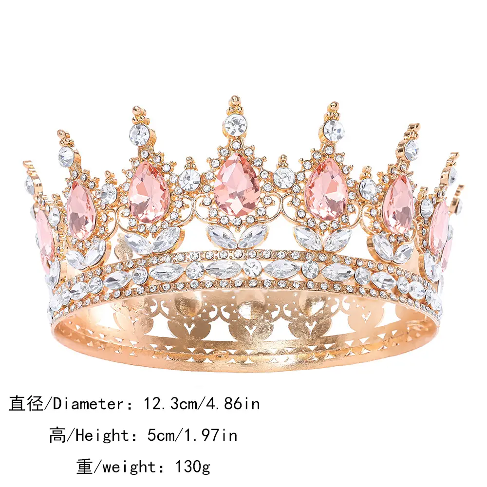 European & American Bridal Crown with Blue Sultans & Diamonds - Image 25