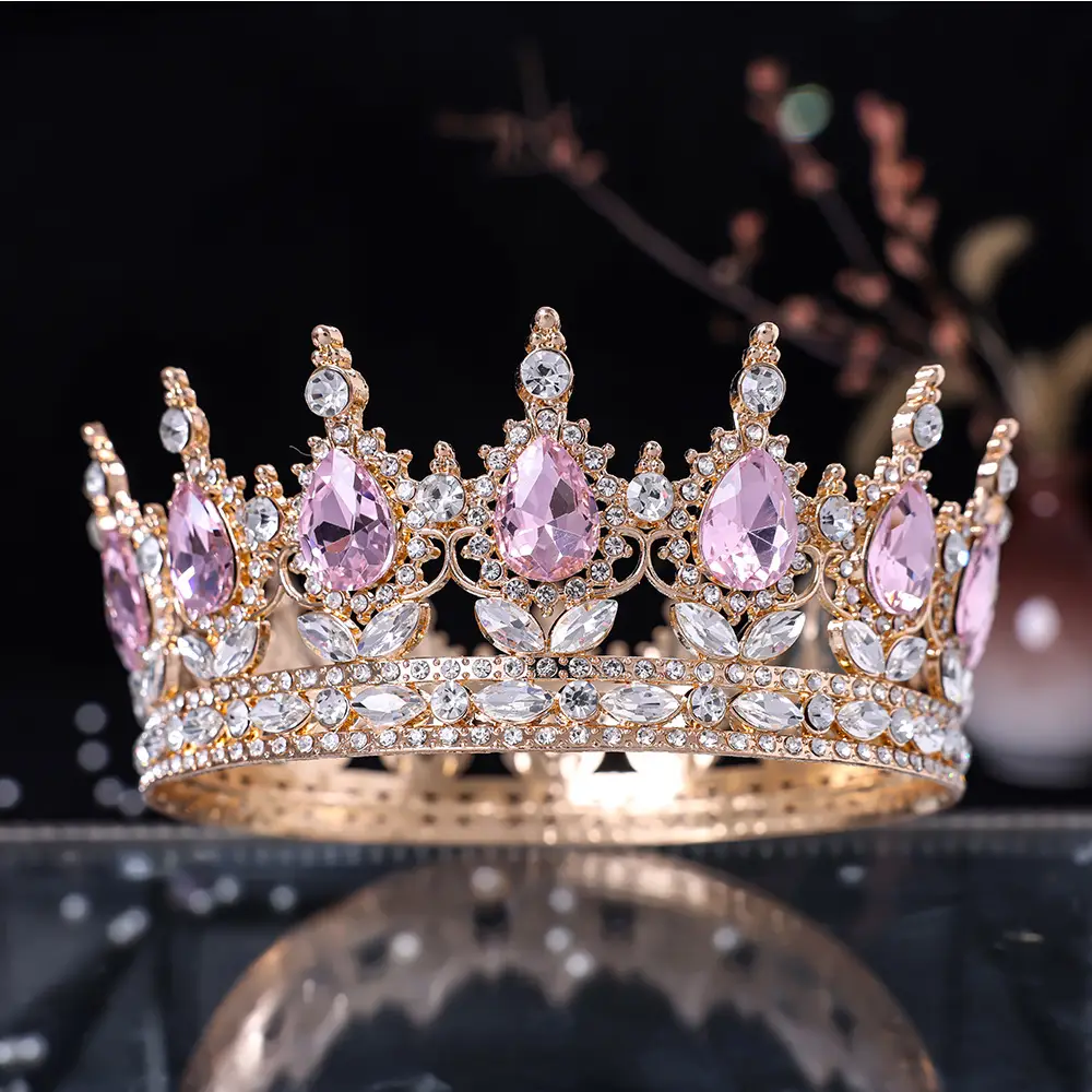 European & American Bridal Crown with Blue Sultans & Diamonds — feature 7