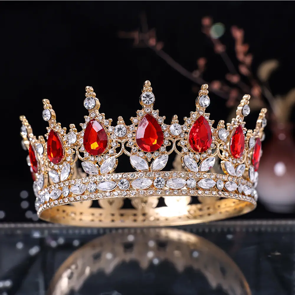 European & American Bridal Crown with Blue Sultans & Diamonds — feature 8