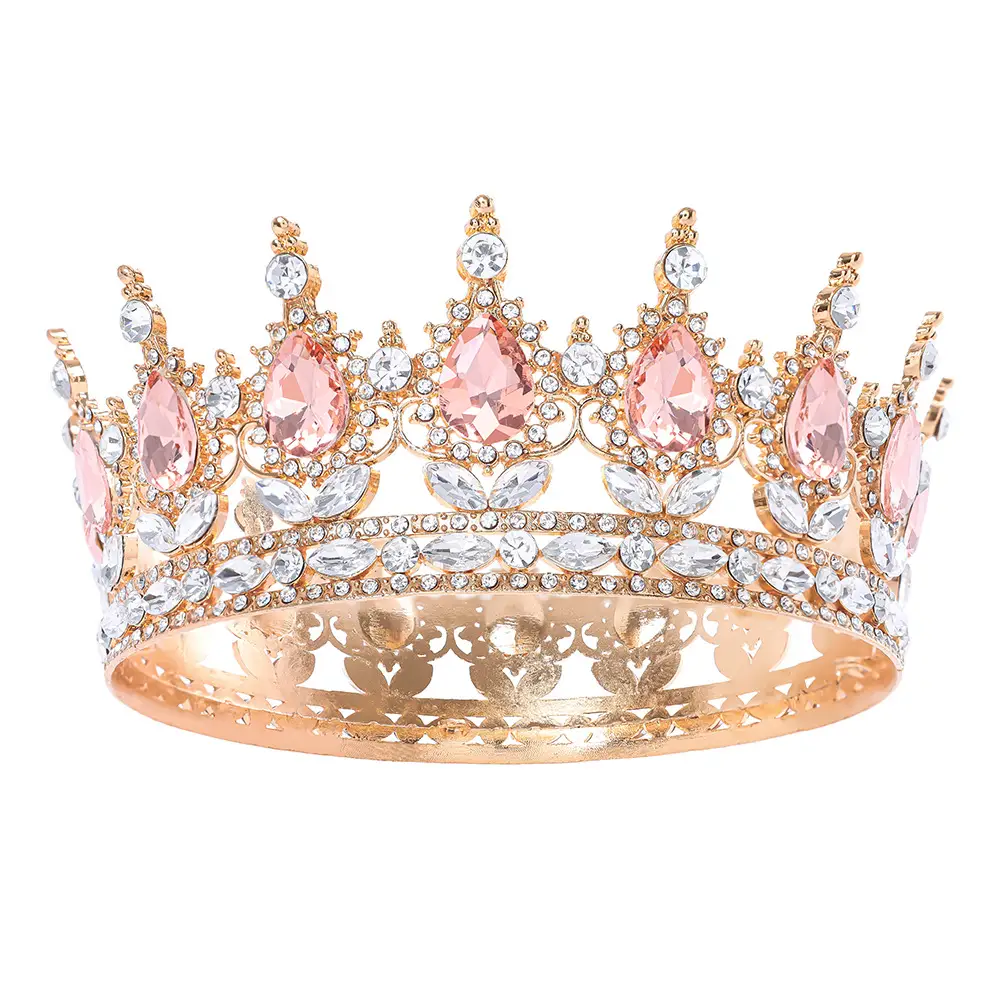 European & American Bridal Crown with Blue Sultans & Diamonds - Image 10