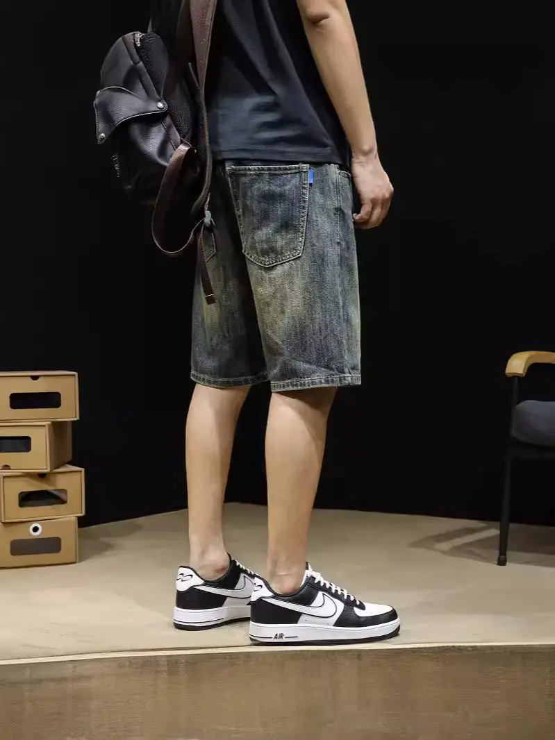 Vintage Denim Shorts Men's Five Point Pants Summer - Image 5