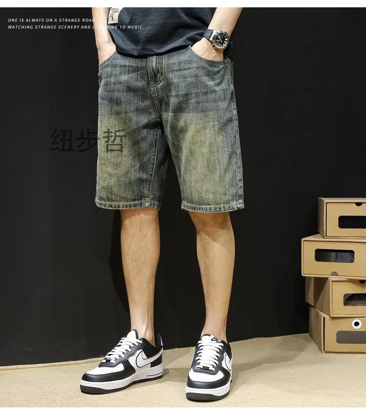 Vintage Denim Shorts Men's Five Point Pants Summer — feature 4