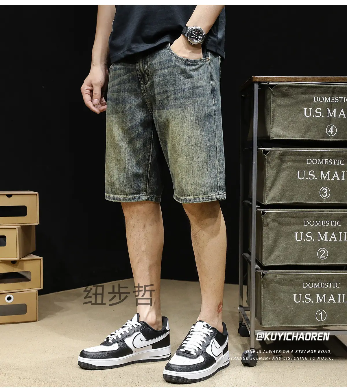 Vintage Denim Shorts Men's Five Point Pants Summer — feature 6