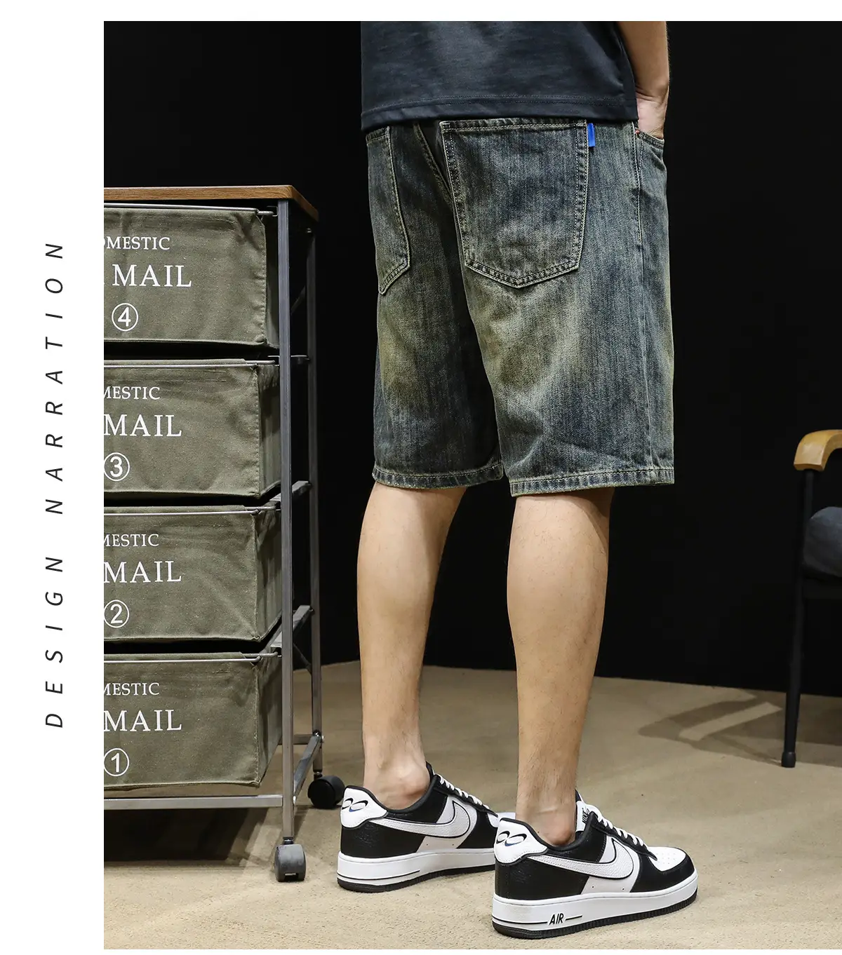 Vintage Denim Shorts Men's Five Point Pants Summer — feature 7