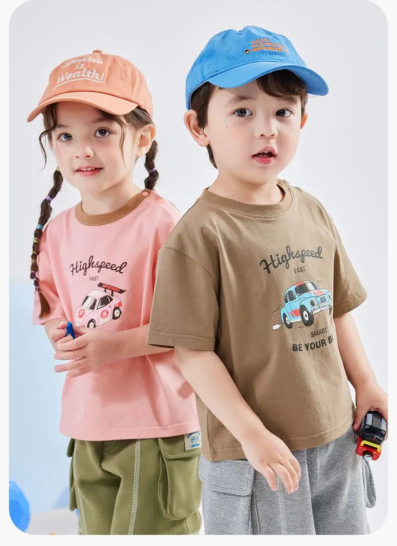Kids Cotton T-Shirt Short Sleeve Summer Casual Boys Girls — feature 9