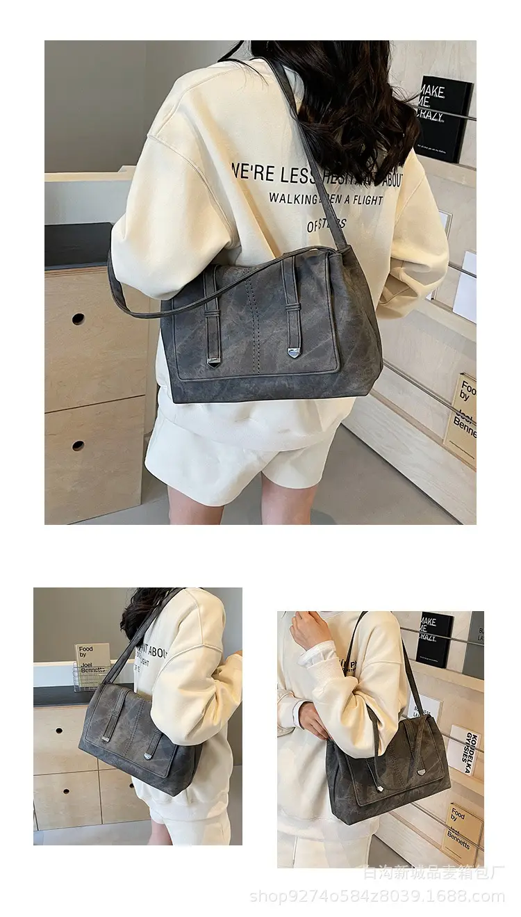 Women's Large Capacity Shoulder Bag Brown New Style — feature 12