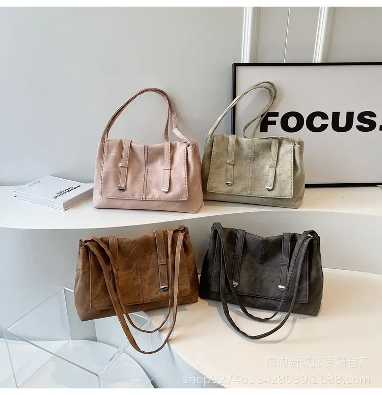 Women's Large Capacity Shoulder Bag Brown New Style — feature 13