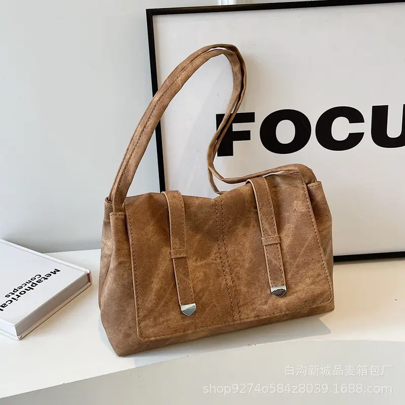 Women's Large Capacity Shoulder Bag Brown New Style - Image 4