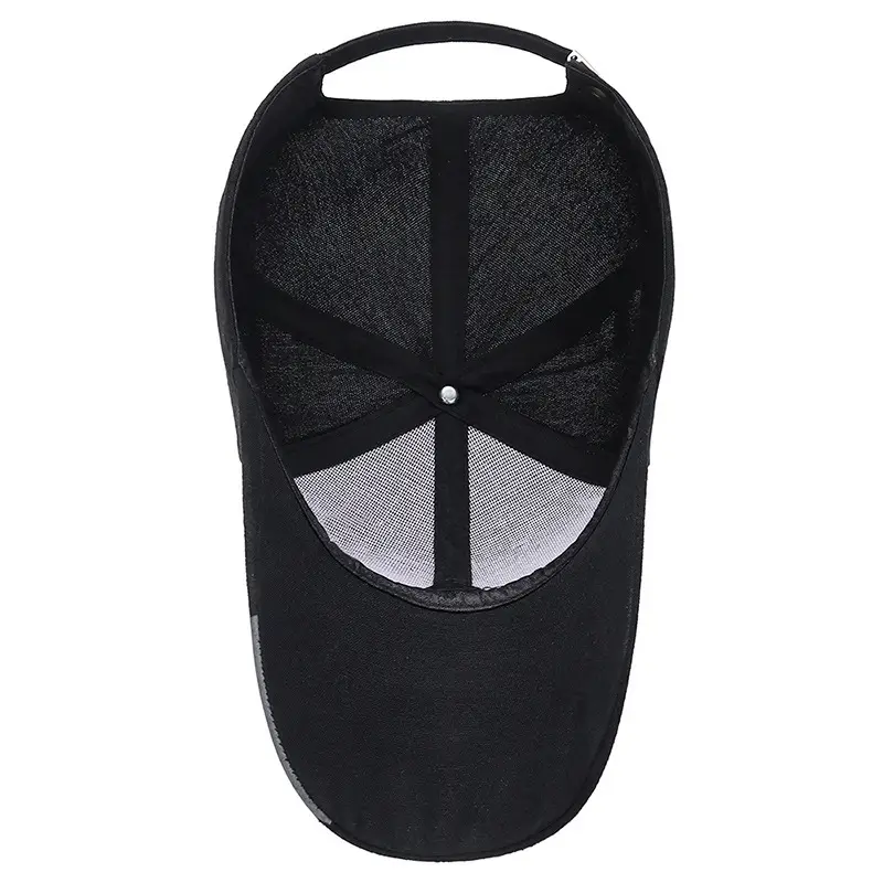 Men Extended Brim Baseball Cap Navy Outdoor Sports Hiking Hat - Image 10