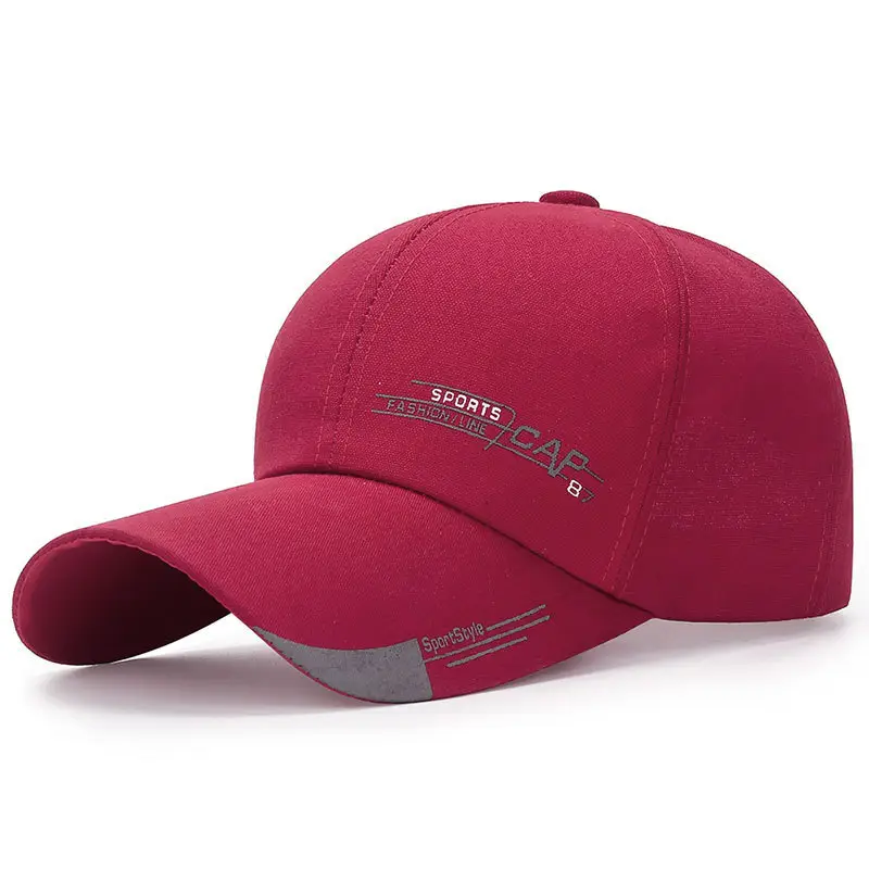 Men Extended Brim Baseball Cap Navy Outdoor Sports Hiking Hat - Image 3