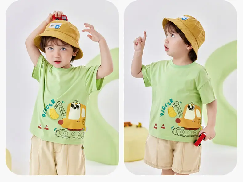 Dudu Boy's Cotton T-Shirt Summer New Kids Short Sleeve — feature 10