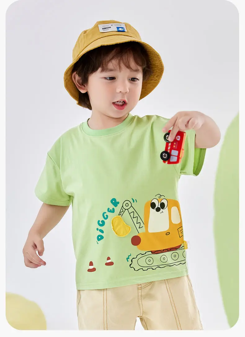 Dudu Boy's Cotton T-Shirt Summer New Kids Short Sleeve — feature 11