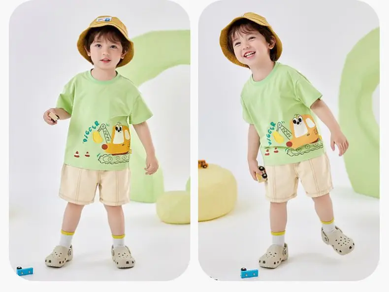 Dudu Boy's Cotton T-Shirt Summer New Kids Short Sleeve — feature 12