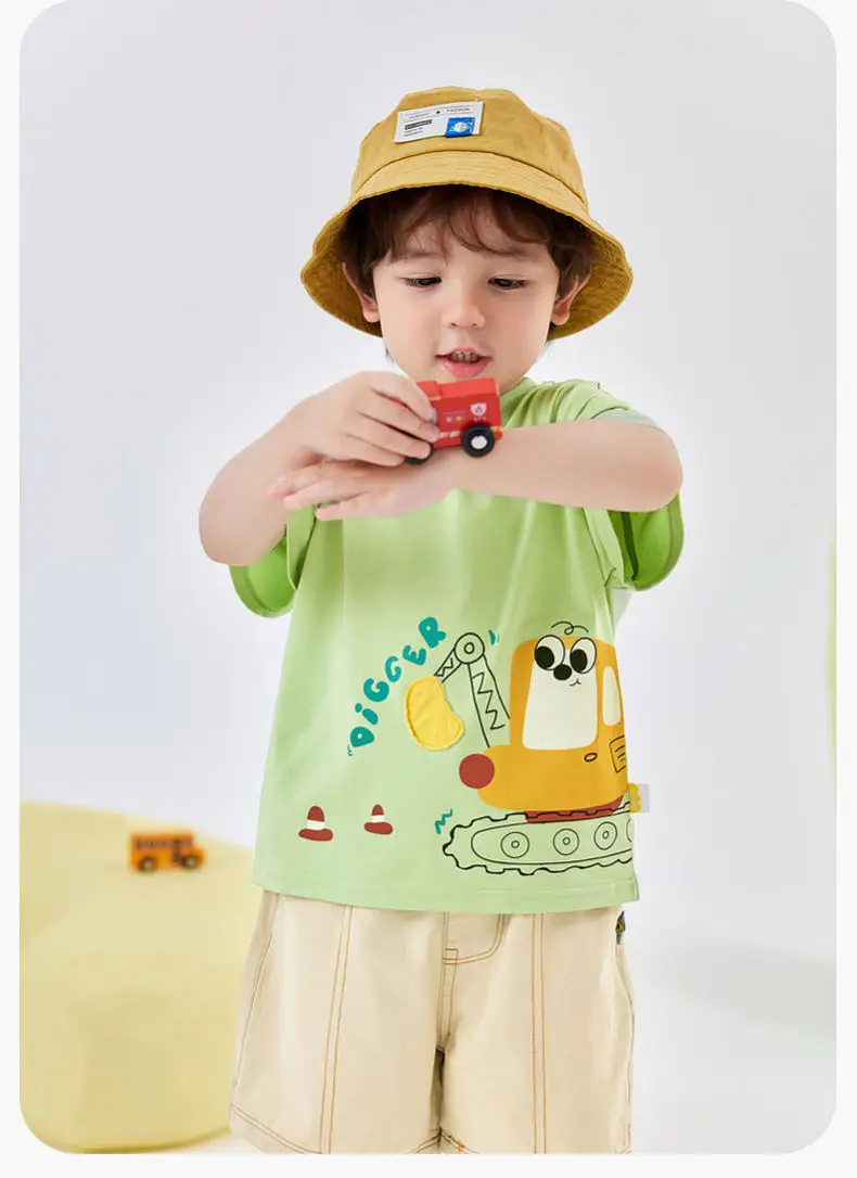 Dudu Boy's Cotton T-Shirt Summer New Kids Short Sleeve — feature 9