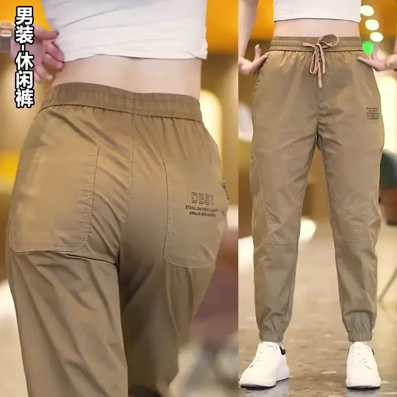 Men's Leg-toe Cargo Pants Brown Grey Casual Loose Fit — feature 1