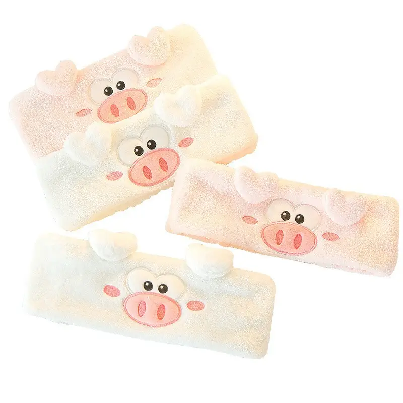 Cute Piglet Coral Fleece Hair Band for Women - Image 5