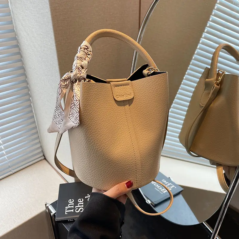 Women's Cream Textured Shoulder Crossbody Bag 2026 - Image 4